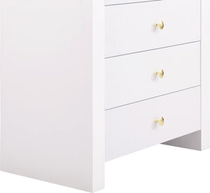 Artisto Ash Veneer / Engineered Wood / Metal Contemporary White Chest - 34" W x 19" D x 48" H