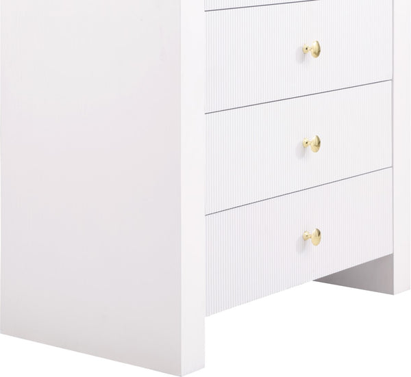 Artisto Ash Veneer / Engineered Wood / Metal Contemporary White Chest - 34" W x 19" D x 48" H