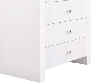 Artisto Ash Veneer / Engineered Wood / Metal Contemporary White Chest - 34" W x 19" D x 48" H