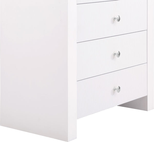 Artisto Ash Veneer / Engineered Wood / Metal Contemporary White Chest - 34" W x 19" D x 48" H