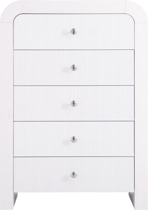 Artisto Ash Veneer / Engineered Wood / Metal Contemporary White Chest - 34" W x 19" D x 48" H