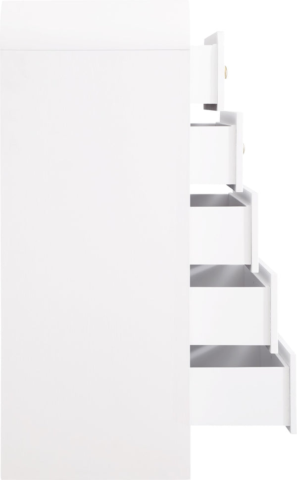 Artisto Ash Veneer / Engineered Wood / Metal Contemporary White Chest - 34" W x 19" D x 48" H