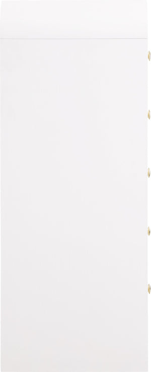 Artisto Ash Veneer / Engineered Wood / Metal Contemporary White Chest - 34" W x 19" D x 48" H