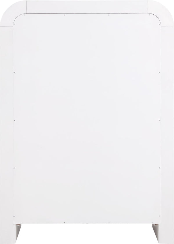 Artisto Ash Veneer / Engineered Wood / Metal Contemporary White Chest - 34" W x 19" D x 48" H