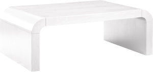 Artisto Ash Veneer / Engineered Wood Contemporary White Coffee Table - 50" W x 30" D x 18" H