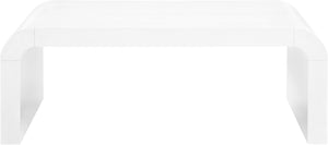 Artisto Ash Veneer / Engineered Wood Contemporary White Coffee Table - 50" W x 30" D x 18" H