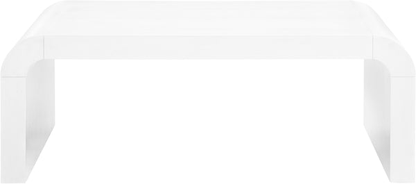 Artisto Ash Veneer / Engineered Wood Contemporary White Coffee Table - 50" W x 30" D x 18" H