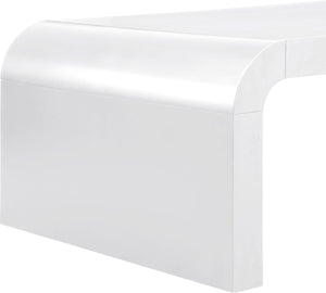 Artisto Ash Veneer / Engineered Wood Contemporary White Coffee Table - 50" W x 30" D x 18" H