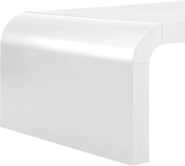 Artisto Ash Veneer / Engineered Wood Contemporary White Coffee Table - 50" W x 30" D x 18" H