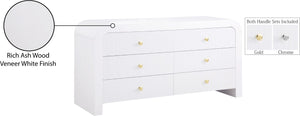 Artisto Ash Veneer / Engineered Wood / Metal Contemporary White Dresser - 62" W x 19" D x 31.5" H