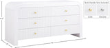 Artisto Ash Veneer / Engineered Wood / Metal Contemporary White Dresser - 62" W x 19" D x 31.5" H