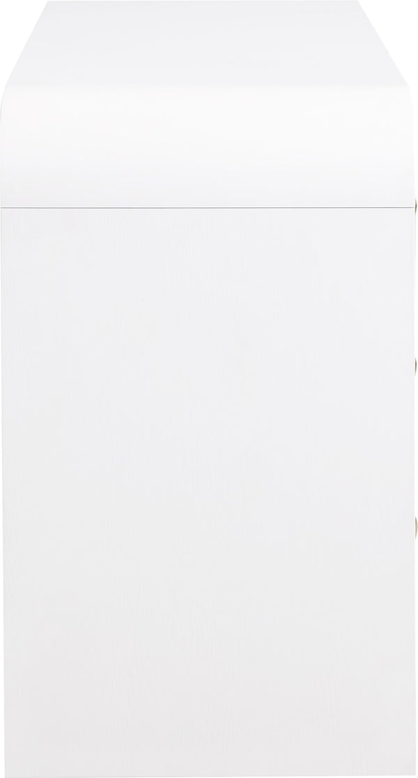 Artisto Ash Veneer / Engineered Wood / Metal Contemporary White Dresser - 62" W x 19" D x 31.5" H