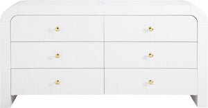 Artisto Ash Veneer / Engineered Wood / Metal Contemporary White Dresser - 62" W x 19" D x 31.5" H