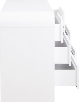 Artisto Ash Veneer / Engineered Wood / Metal Contemporary White Dresser - 62" W x 19" D x 31.5" H