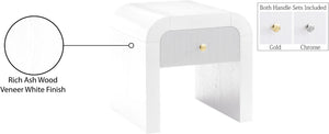 Artisto Ash Veneer / Engineered Wood / Metal Contemporary White End Table - 24" W x 24" D x 24" H