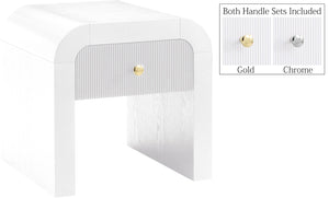 Artisto Ash Veneer / Engineered Wood / Metal Contemporary White End Table - 24" W x 24" D x 24" H