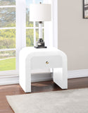 Artisto Ash Veneer / Engineered Wood / Metal Contemporary White End Table - 24" W x 24" D x 24" H