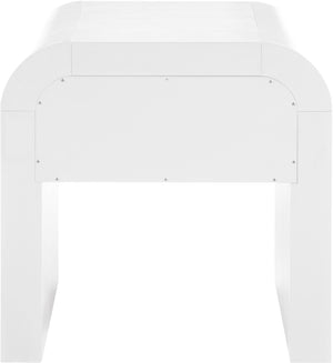 Artisto Ash Veneer / Engineered Wood / Metal Contemporary White End Table - 24" W x 24" D x 24" H