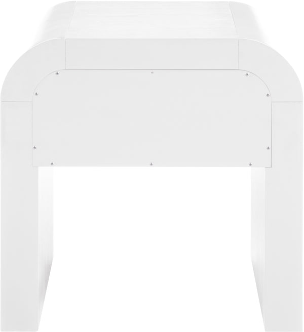 Artisto Ash Veneer / Engineered Wood / Metal Contemporary White End Table - 24" W x 24" D x 24" H