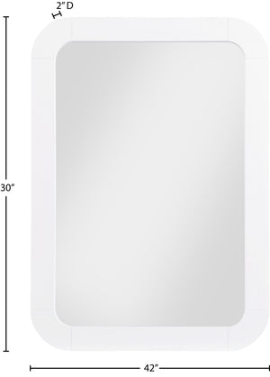 Artisto Ash Veneer / Engineered Wood Contemporary White Mirror - 42" W x 30" D x 2" H