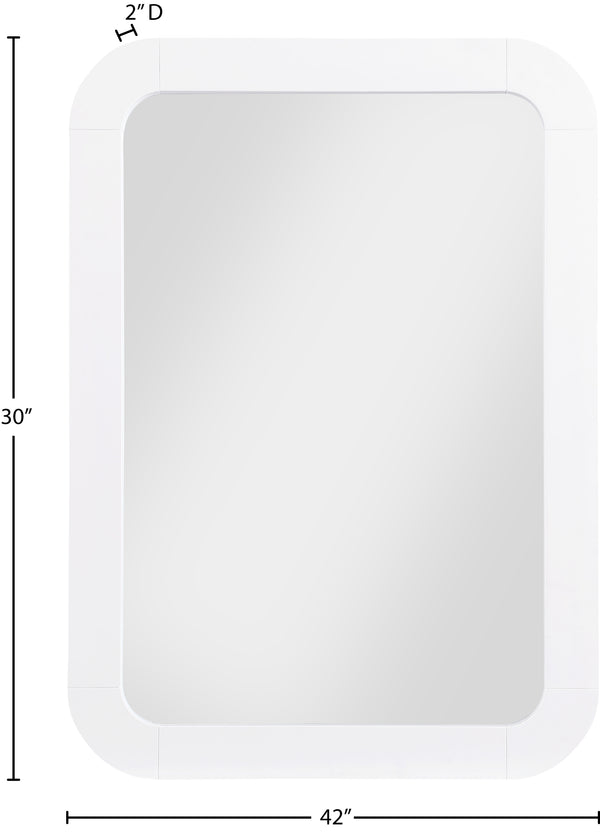 Artisto Ash Veneer / Engineered Wood Contemporary White Mirror - 42" W x 30" D x 2" H