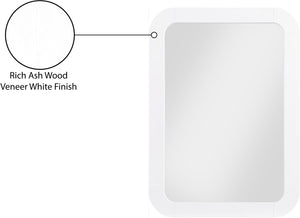Artisto Ash Veneer / Engineered Wood Contemporary White Mirror - 42" W x 30" D x 2" H