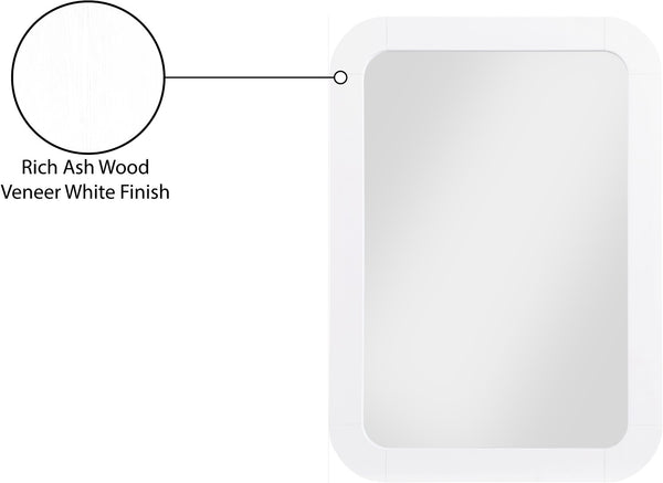 Artisto Ash Veneer / Engineered Wood Contemporary White Mirror - 42" W x 30" D x 2" H