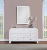 Artisto Ash Veneer / Engineered Wood Contemporary White Mirror - 42" W x 30" D x 2" H