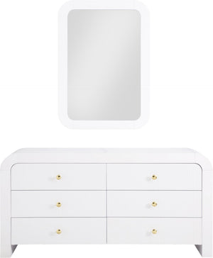 Artisto Ash Veneer / Engineered Wood Contemporary White Mirror - 42" W x 30" D x 2" H