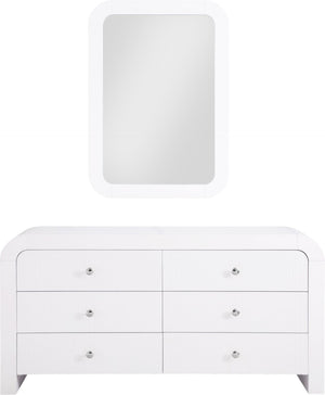 Artisto Ash Veneer / Engineered Wood Contemporary White Mirror - 42" W x 30" D x 2" H