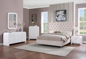 Artisto Ash Veneer / Engineered Wood Contemporary White Mirror - 42" W x 30" D x 2" H