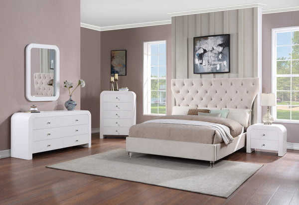 Artisto Ash Veneer / Engineered Wood Contemporary White Mirror - 42" W x 30" D x 2" H