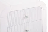 Artisto Ash Veneer / Engineered Wood / Metal Contemporary White Night Stand - 26" W x 18.5" D x 22" H