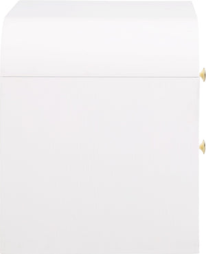 Artisto Ash Veneer / Engineered Wood / Metal Contemporary White Night Stand - 26" W x 18.5" D x 22" H