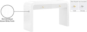 Artisto Ash Veneer / Engineered Wood / Metal Contemporary White Console Table - 54" W x 15" D x 31.5" H