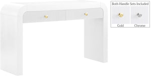 Artisto Ash Veneer / Engineered Wood / Metal Contemporary White Console Table - 54" W x 15" D x 31.5" H