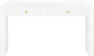 Artisto Ash Veneer / Engineered Wood / Metal Contemporary White Console Table - 54" W x 15" D x 31.5" H