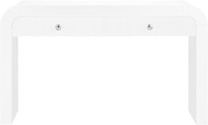 Artisto Ash Veneer / Engineered Wood / Metal Contemporary White Console Table - 54" W x 15" D x 31.5" H