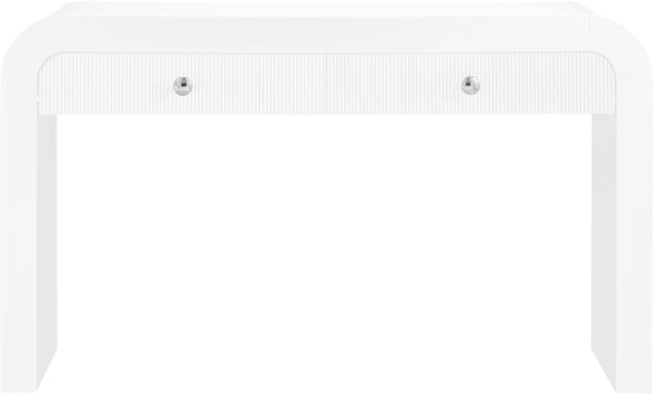 Artisto Ash Veneer / Engineered Wood / Metal Contemporary White Console Table - 54" W x 15" D x 31.5" H