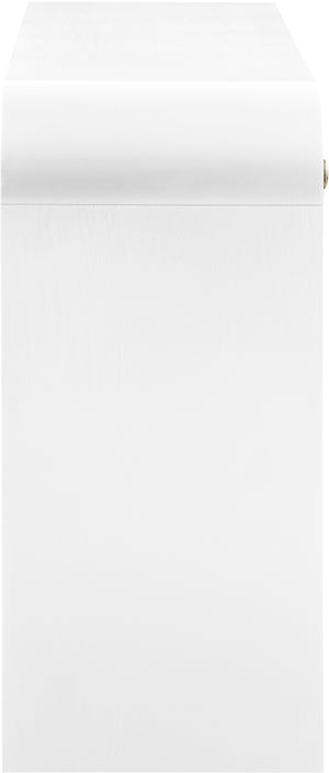 Artisto Ash Veneer / Engineered Wood / Metal Contemporary White Console Table - 54" W x 15" D x 31.5" H