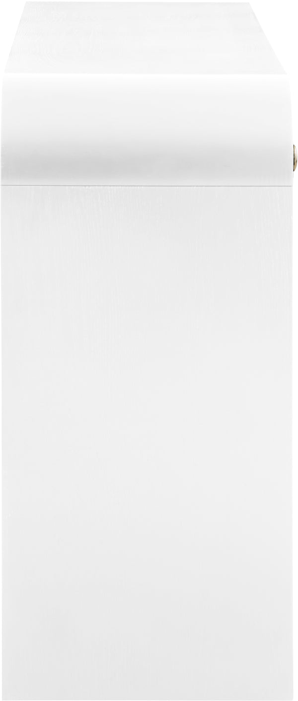 Artisto Ash Veneer / Engineered Wood / Metal Contemporary White Console Table - 54" W x 15" D x 31.5" H