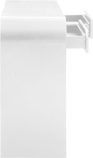 Artisto Ash Veneer / Engineered Wood / Metal Contemporary White Console Table - 54" W x 15" D x 31.5" H