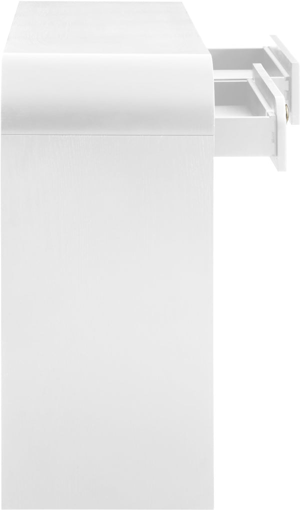 Artisto Ash Veneer / Engineered Wood / Metal Contemporary White Console Table - 54" W x 15" D x 31.5" H