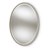 Baxton Studio Graca Modern and Contemporary Antique Silver Finished Oval Accent Wall Mirror