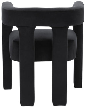 Athena Velvet / Engineered Wood / Foam Contemporary Black Velvet Dining Chair - 25" W x 21" D x 27" H
