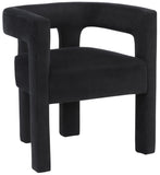 Athena Velvet / Engineered Wood / Foam Contemporary Black Velvet Dining Chair - 25" W x 21" D x 27" H