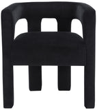 Athena Velvet / Engineered Wood / Foam Contemporary Black Velvet Dining Chair - 25" W x 21" D x 27" H