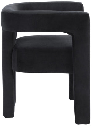 Athena Velvet / Engineered Wood / Foam Contemporary Black Velvet Dining Chair - 25" W x 21" D x 27" H