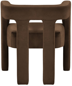 Athena Velvet / Engineered Wood / Foam Contemporary Brown Velvet Dining Chair - 25" W x 21" D x 27" H