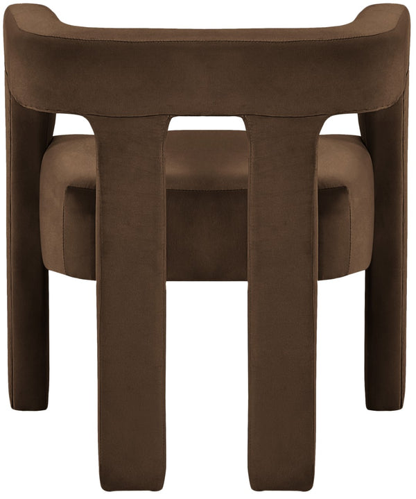 Athena Velvet / Engineered Wood / Foam Contemporary Brown Velvet Dining Chair - 25" W x 21" D x 27" H